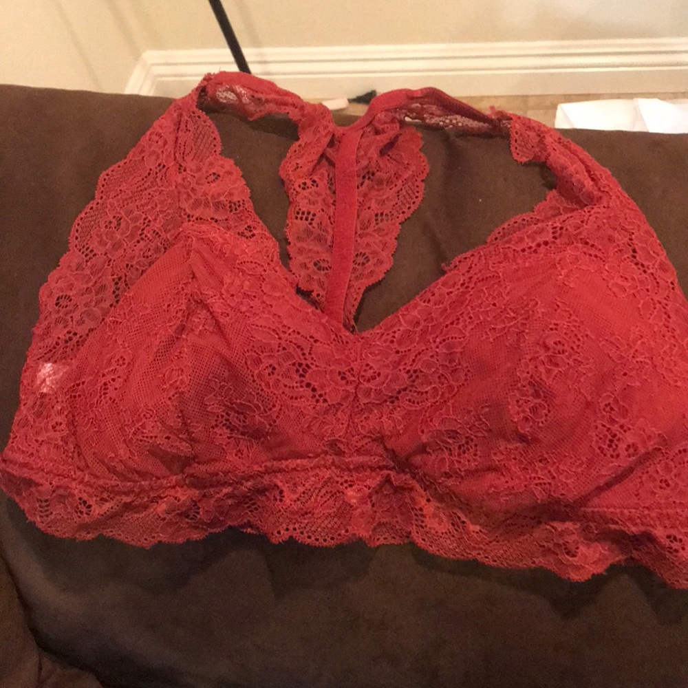 Red bralet.